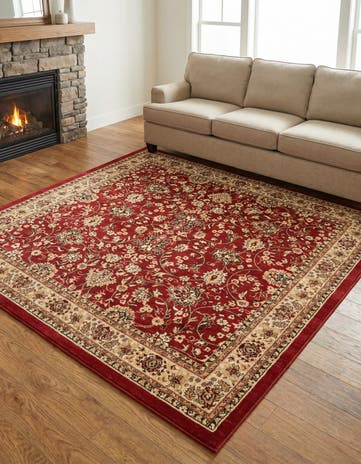 Burgundy Yasmin Square Rug