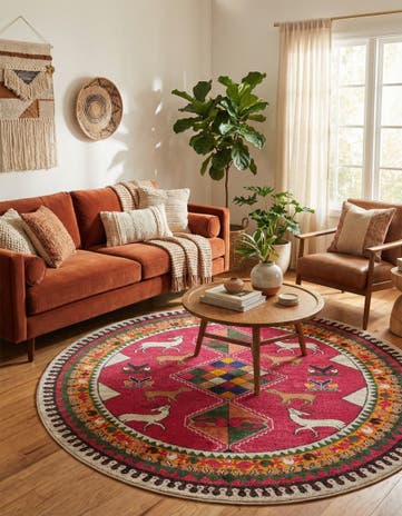 8' x 8' Washable Mesa Round Rug