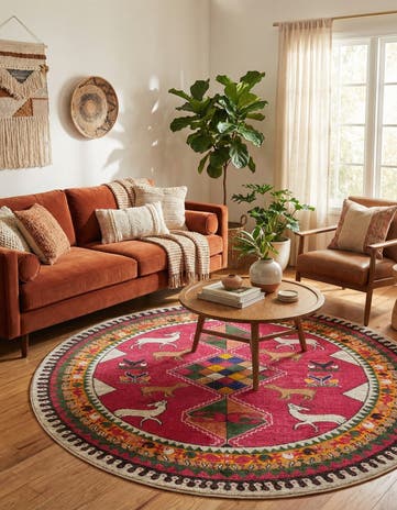 8' x 8' Washable Mesa Round Rug