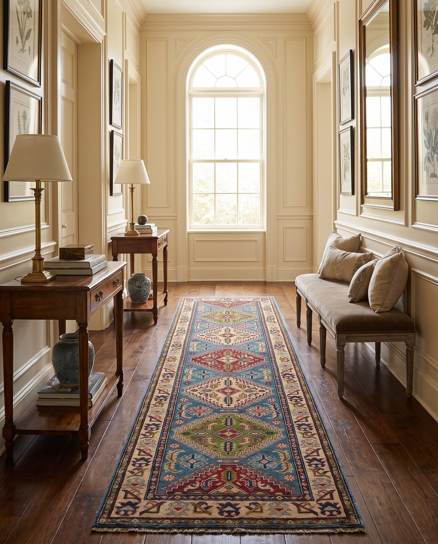 2' 8 x 9' 9 Hand Knotted Kazak Runner Rug