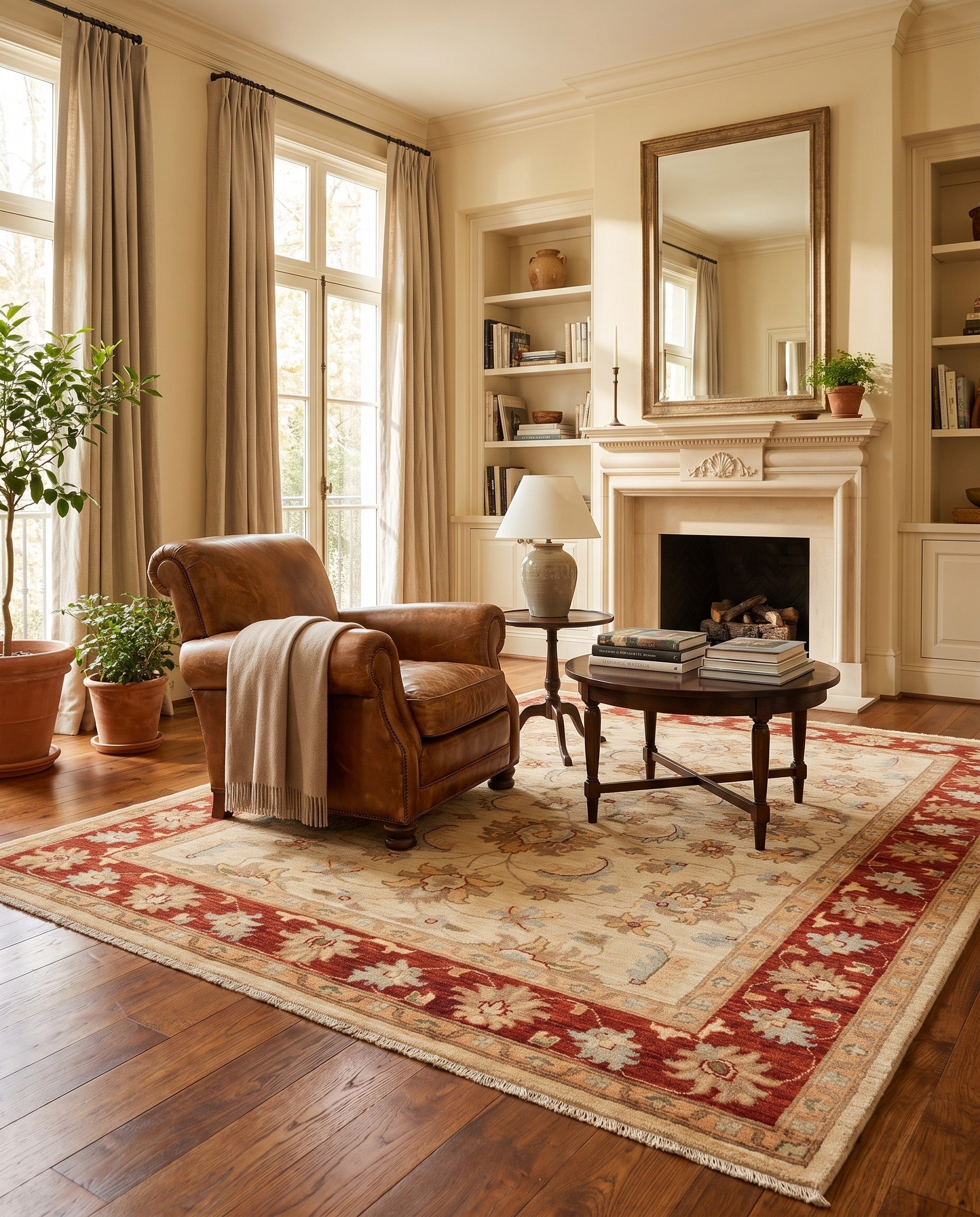5' x 6' 9 Hand Knotted Ziegler Rug