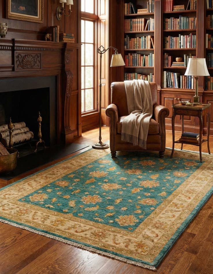 Detail image of 4' x 6' 2 Peshawar Ziegler Wool Rug