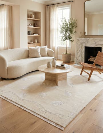 6' 11 x 7' 9 Hand Knotted Darya Wool Square Rug
