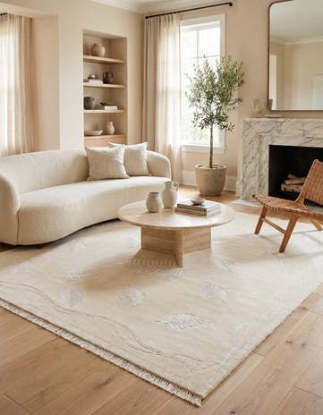 6' 11 x 7' 9 Hand Knotted Darya Wool Square Rug