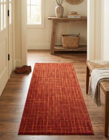 Burnt Sienna Textura Designer Runner Rug