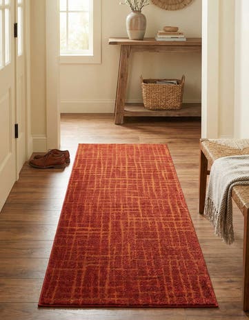 Burnt Sienna Textura Designer Runner Rug