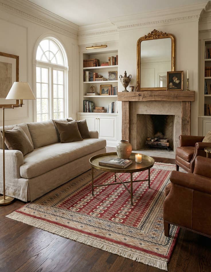 Detail image of 4' 1 x 6' 4 Hand Knotted Bokhara Oriental Wool Rug