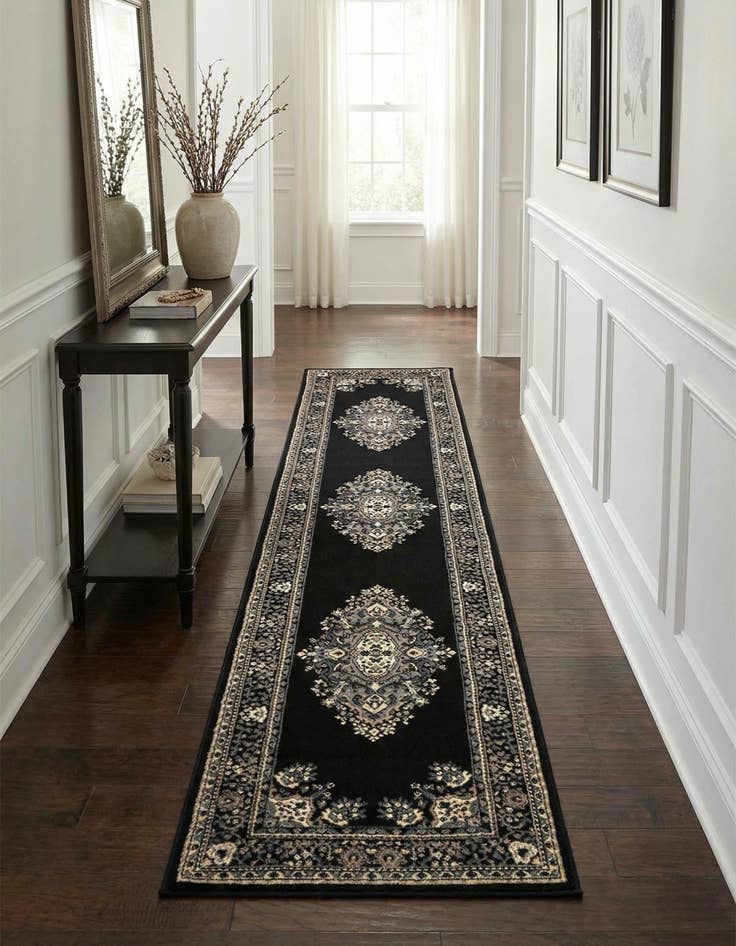 Detail image of 2' 7 x 12' Mashad Design Runner Rug