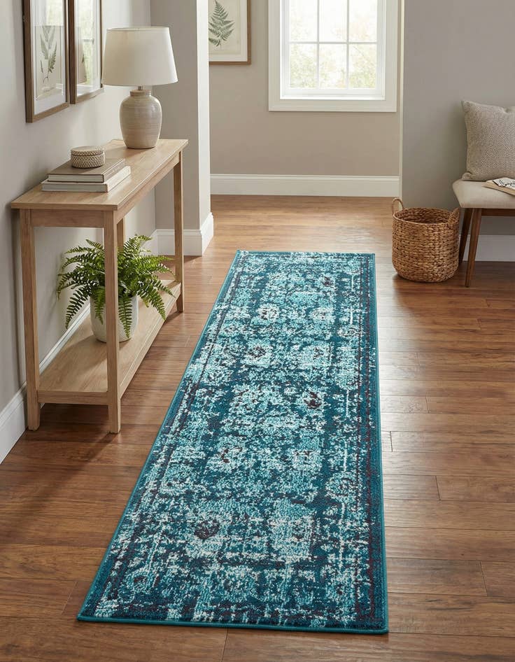 Detail image of 2' 2 x 6' 9 Washable Fleur Runner Rug