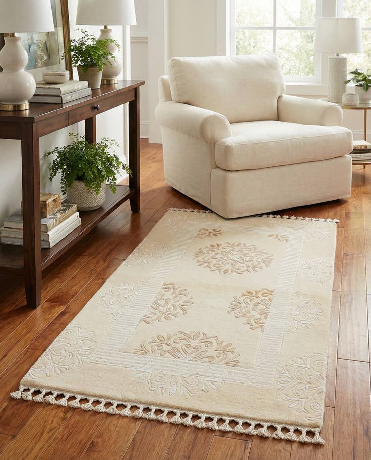 Detail image of 2' 7 x 4' 7 Hand Knotted Darya Wool Rug