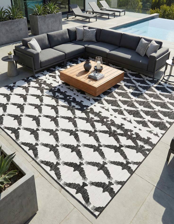 Detail image of 10' x 10' Washable Modern Indoor / Outdoor Square Rug