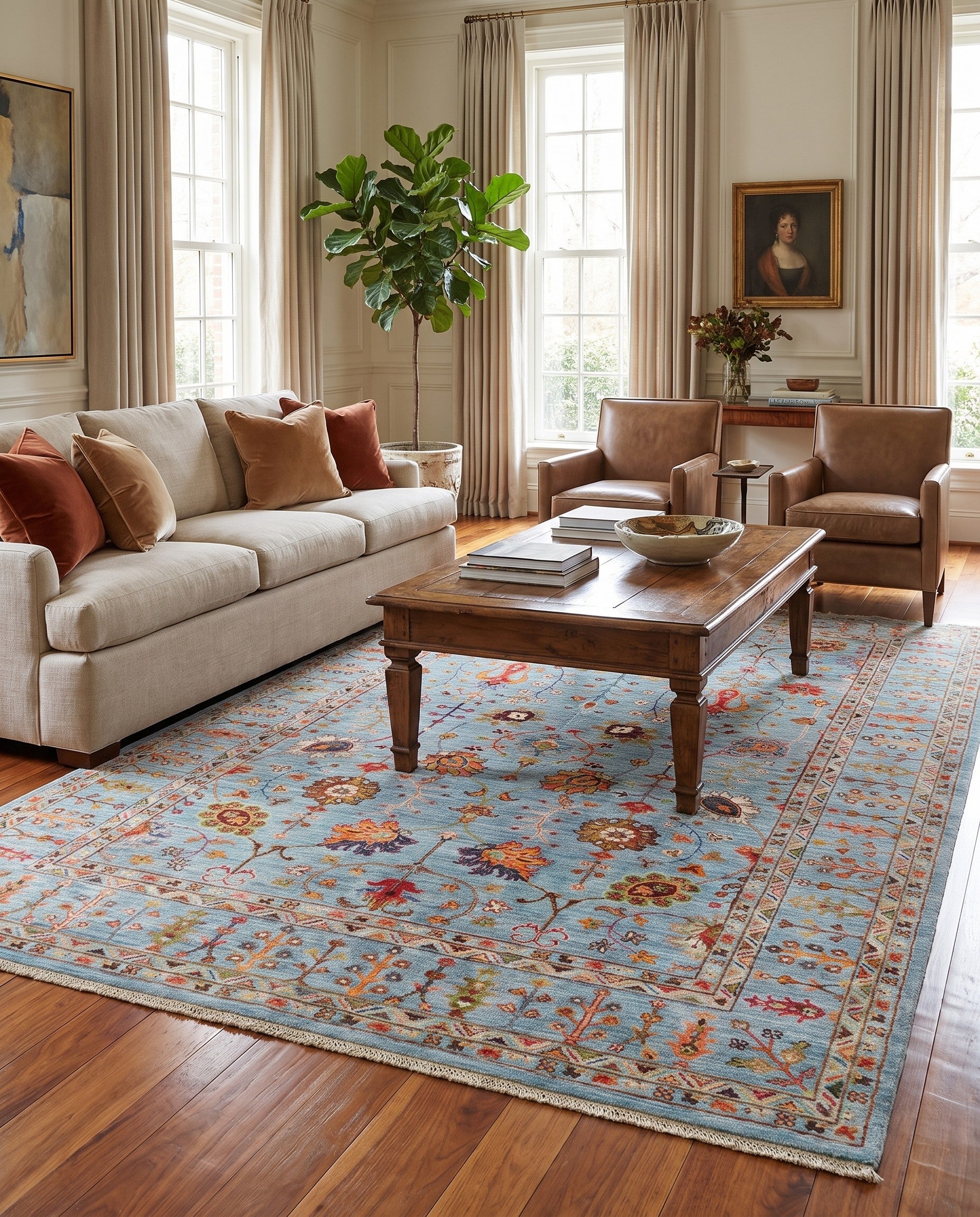 6' 9 x 9' 11 Hand Knotted Ariana Ziegler Rug