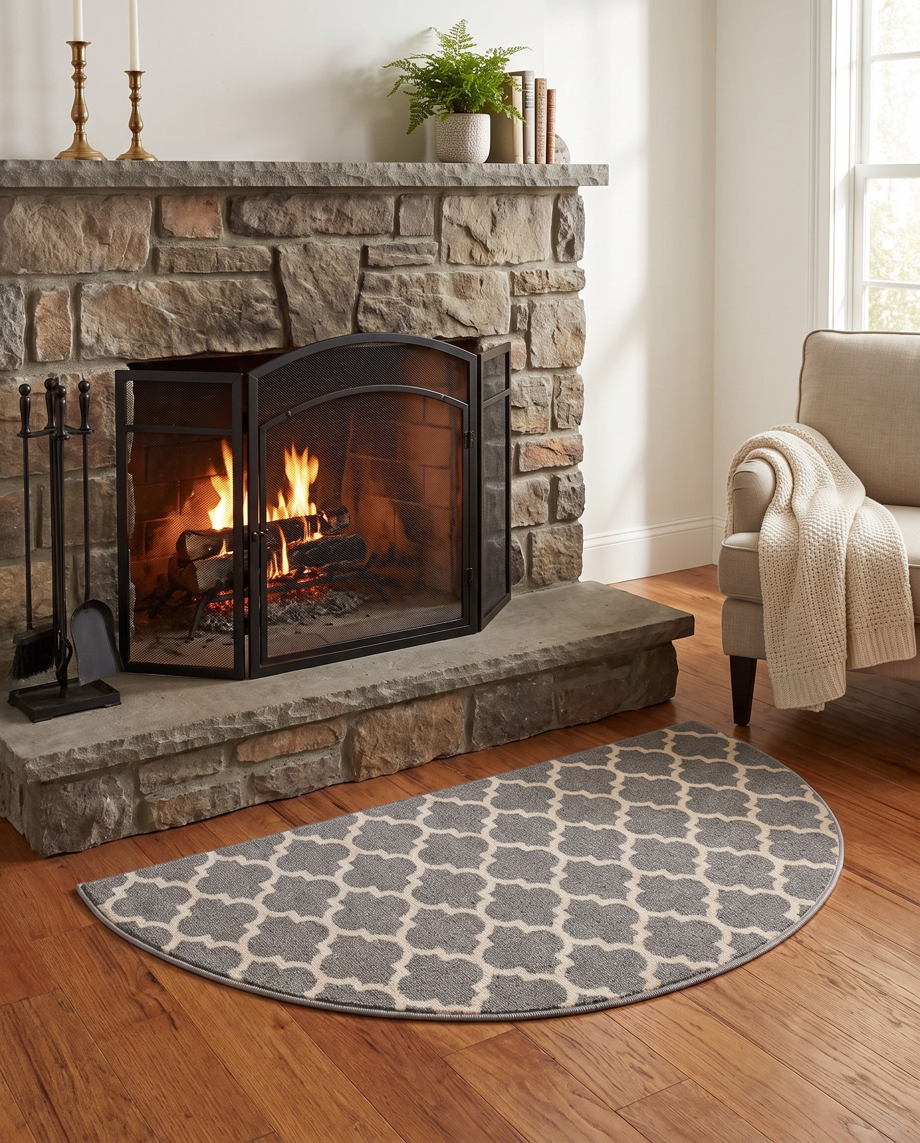 2' 7 x 4' Lattice Hearth Rug