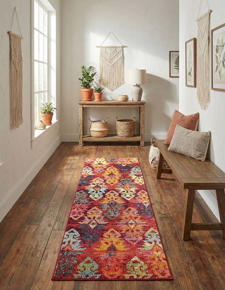 Detail image of 2' 2 x 6' 9  Washable Santa Fe Runner Rug