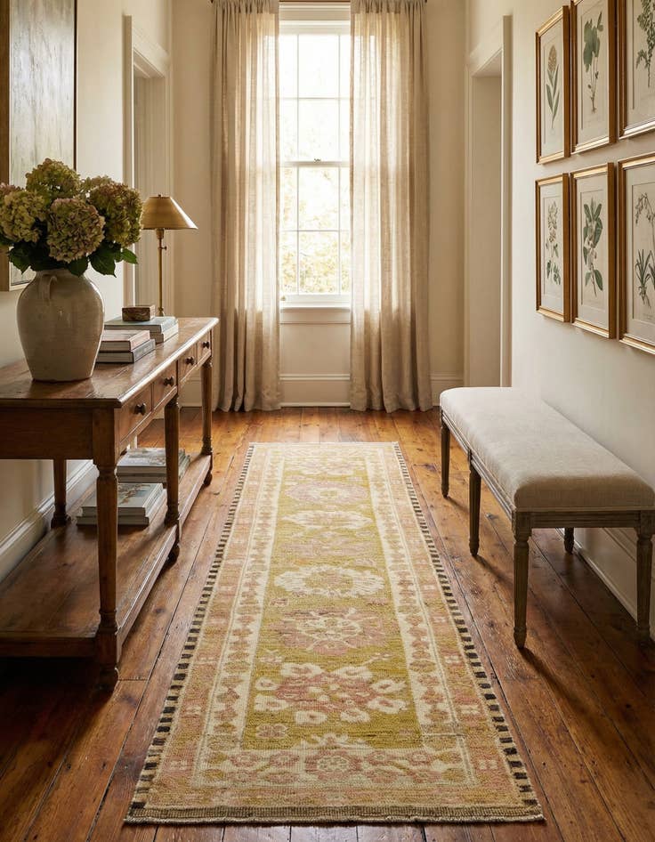 Detail image of 2' 8 x 10' 2 Hand Knotted Oushak Wool Runner Rug