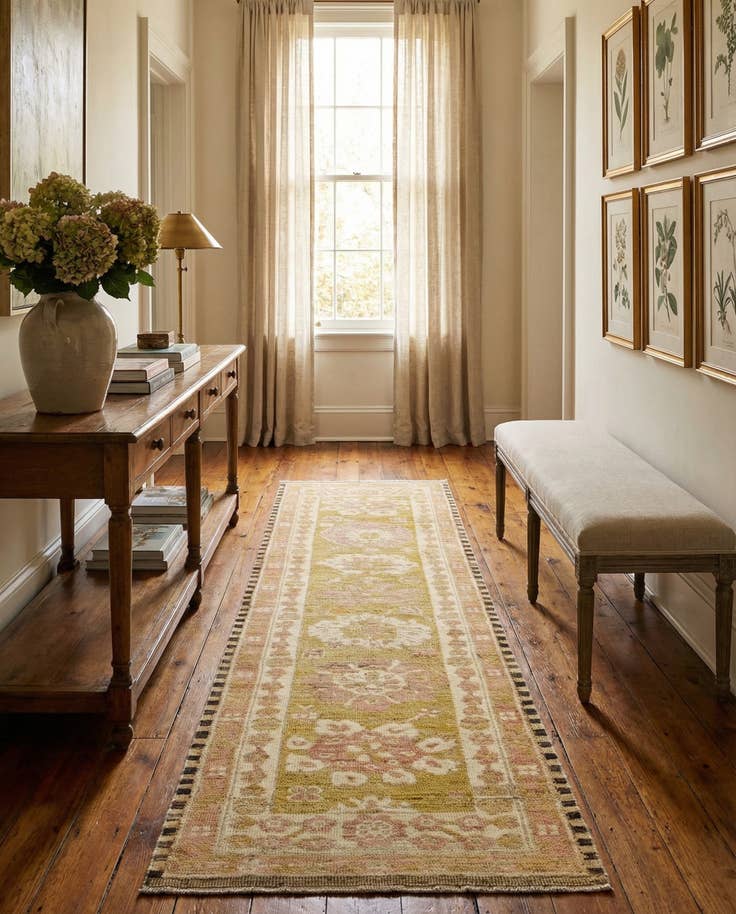 Detail image of 2' 8 x 10' 2 Hand Knotted Oushak Wool Runner Rug