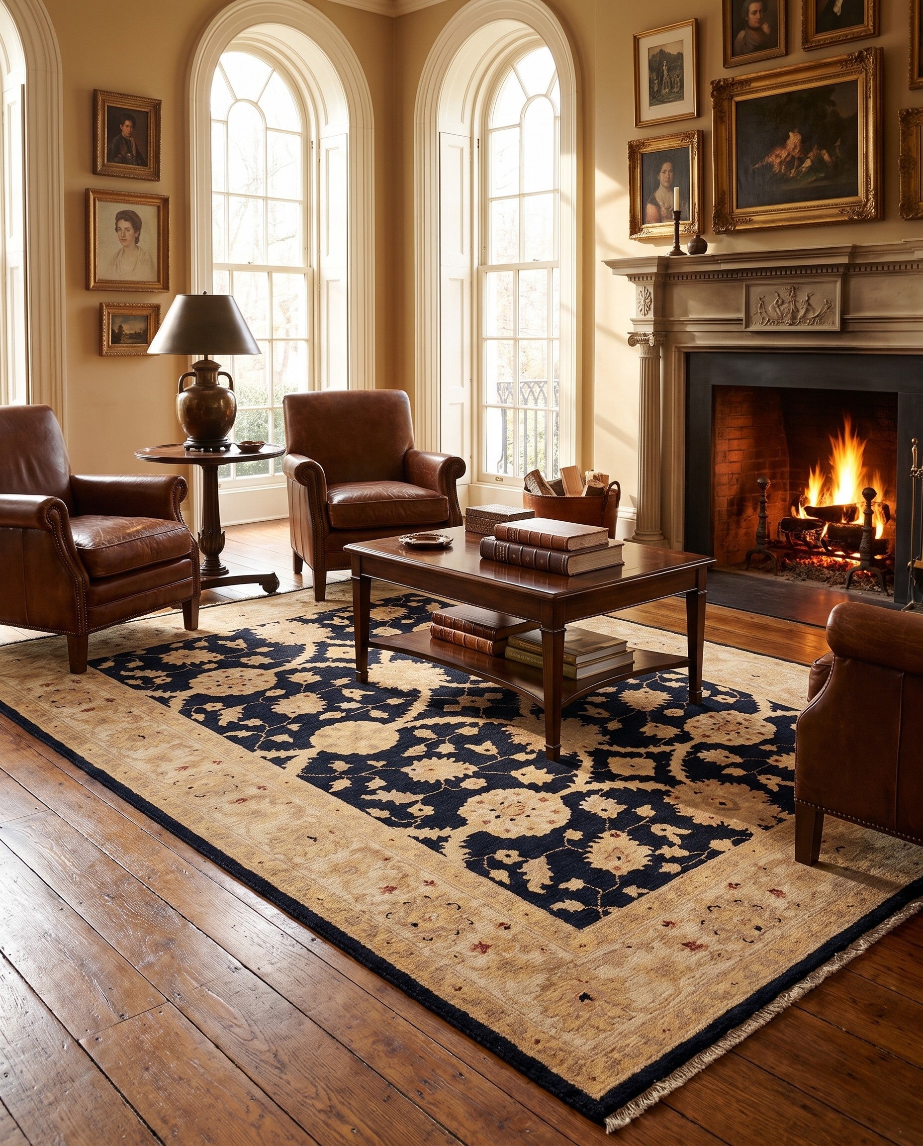 4' 11 x 6' 8 Hand Knotted Ziegler Rug