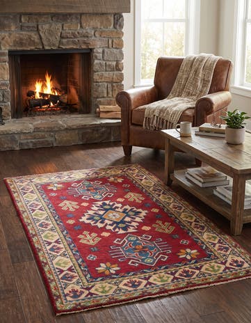 2' 7 x 4' 2 Hand Knotted Kazak Rug