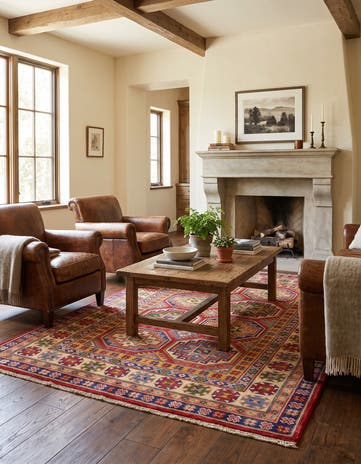 4' 3 x 6' 2 Hand Knotted Kazak Rug
