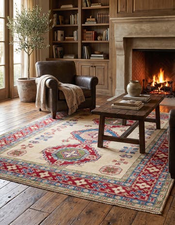 5' 3 x 6' 6 Hand Knotted Kazak Rug