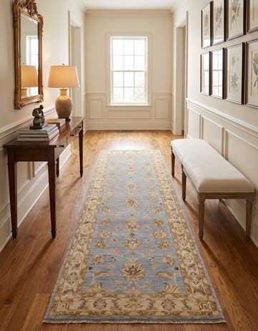 2' 9 x 9' 8 Hand Knotted Peshawar Ziegler Runner Rug