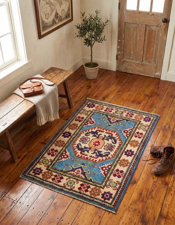 1' 11 x 2' 11 Hand Knotted Kazak Rug