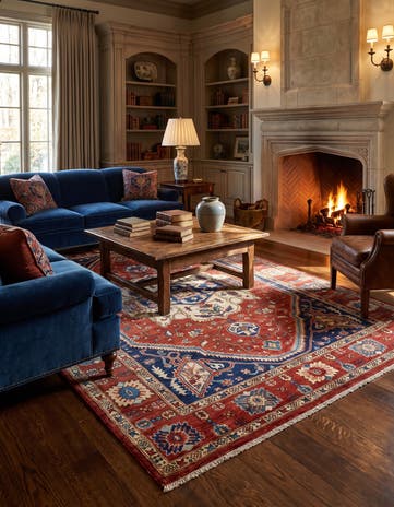 5' 9 x 7' 11 Hand Knotted Heriz Rug