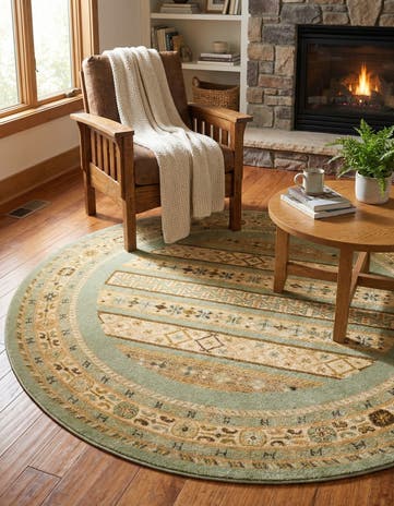 6' x 6' Kashkuli Gabbeh Round Rug
