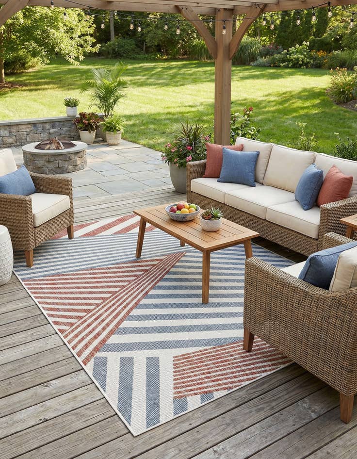 Detail image of 5' 3 x 8' Washable Jill Zarin Indoor / Outdoor Rug