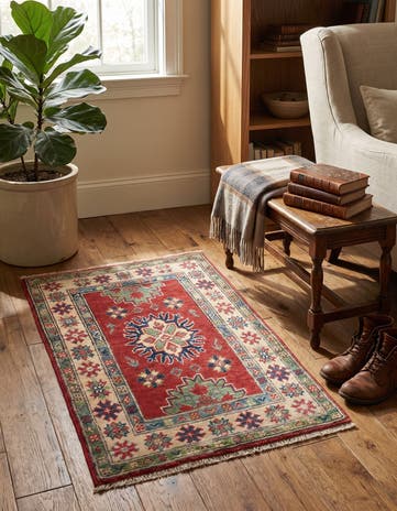 1' 11 x 3' Hand Knotted Kazak Rug