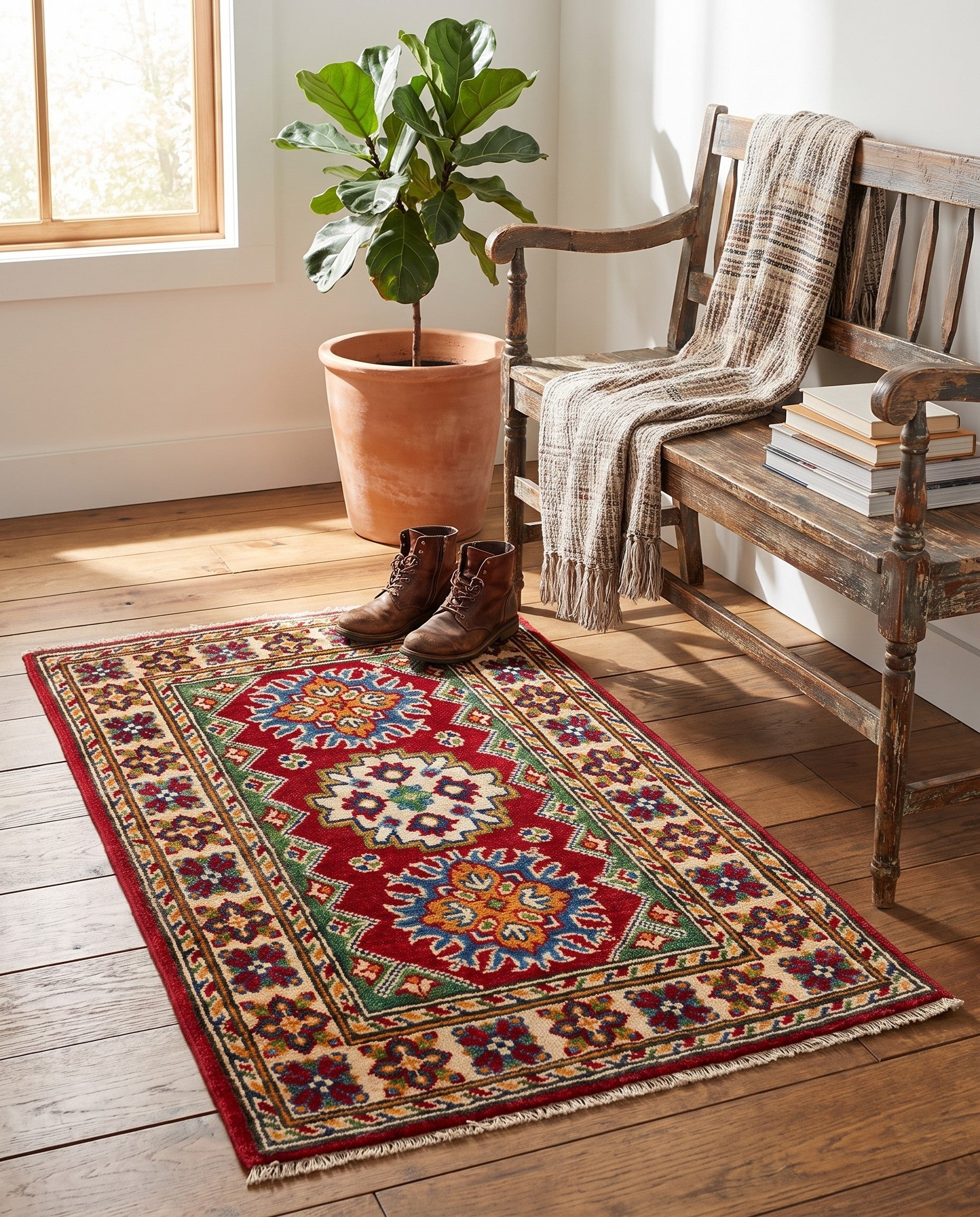 2' x 3' 3 Hand Knotted Kazak Rug
