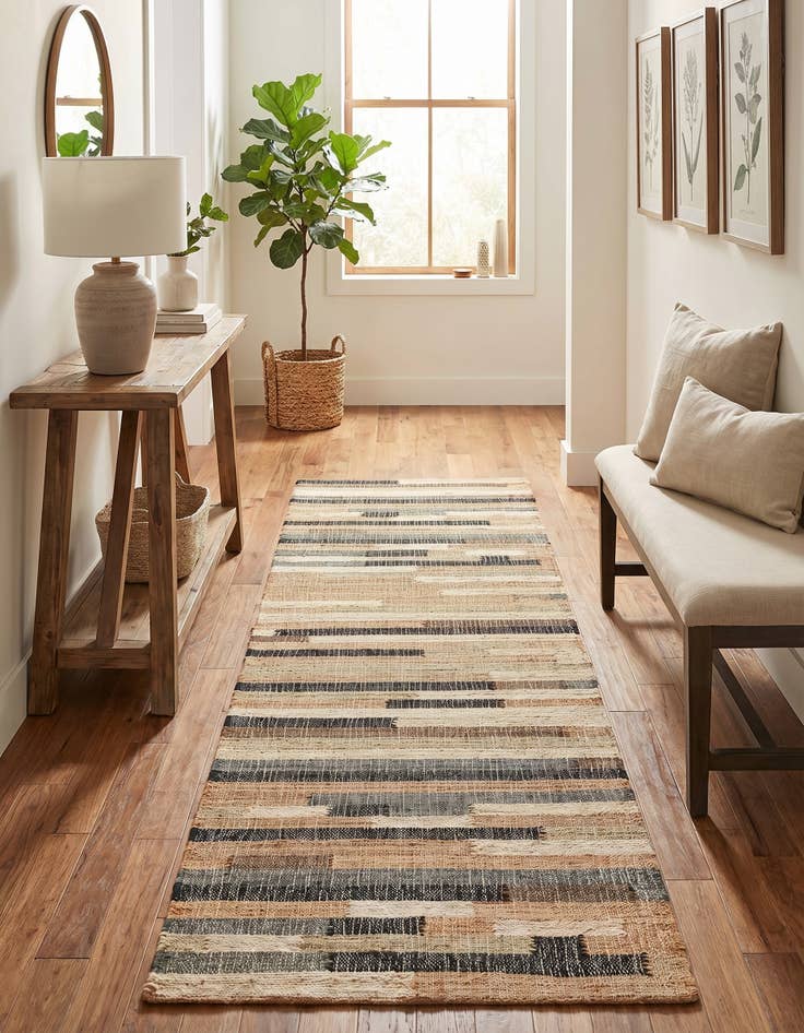 Detail image of 2' 7 x 10' Hand Woven Kala Handwoven Jute Runner Rug