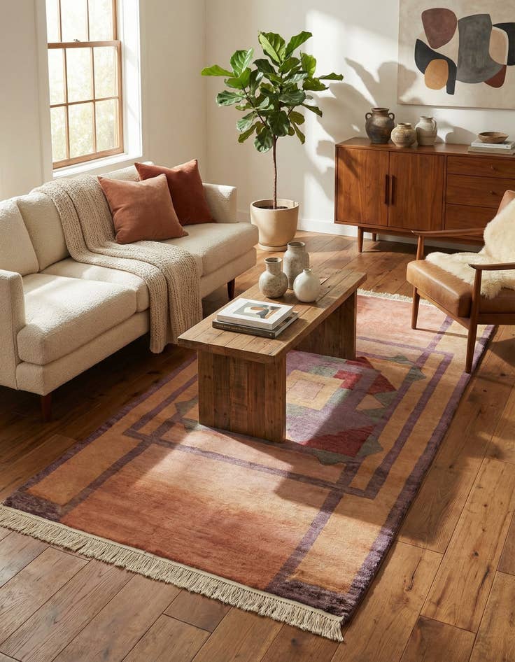 Detail image of 3' 5 x 6' 7 Hand Knotted Gabbeh Oriental Wool Rug