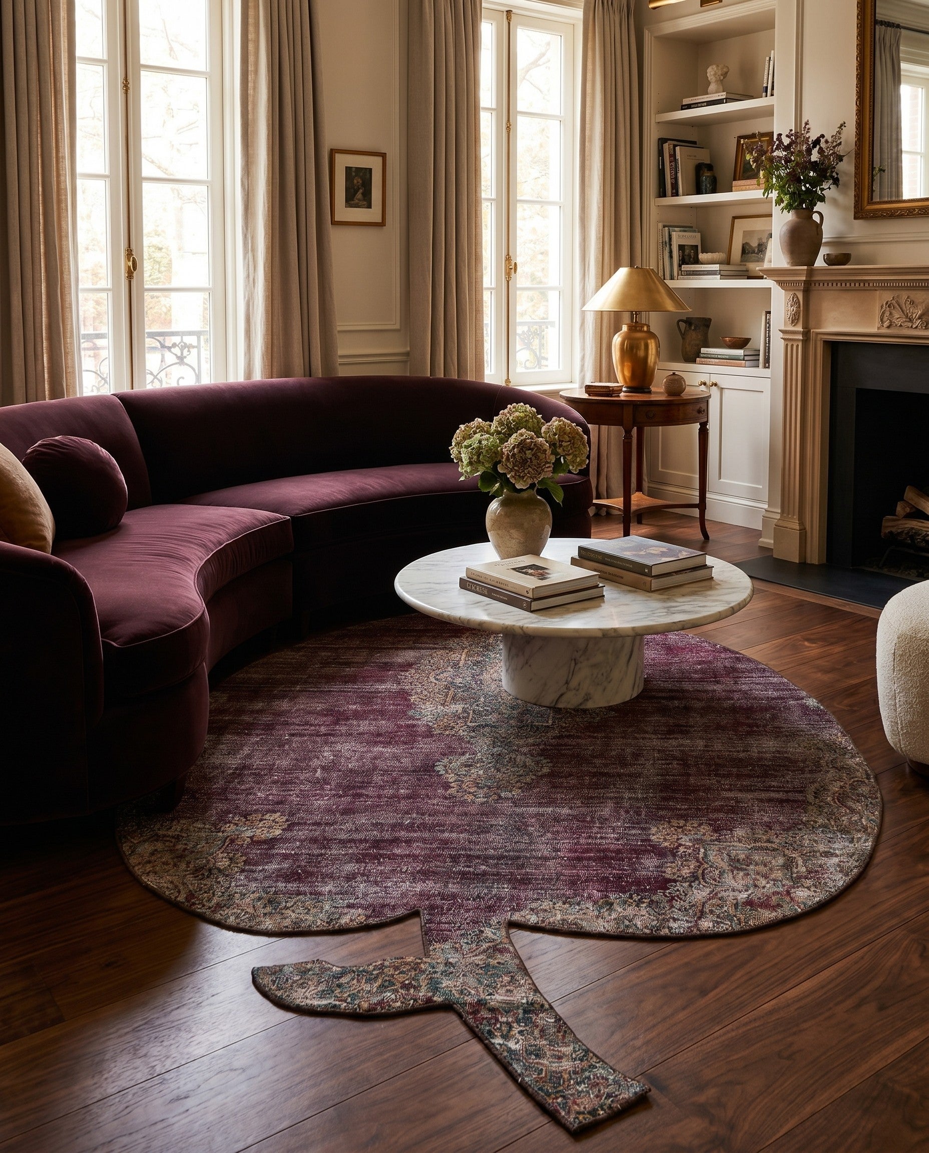 6' x 7' Hand Knotted Ultra Vintage Persian Wool Square Rug