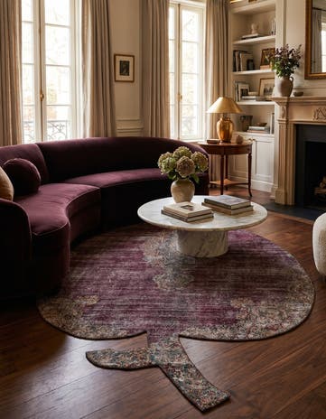 6' x 7' Hand Knotted Ultra Vintage Persian Wool Square Rug