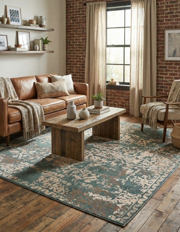 Green Mojave Square Rug