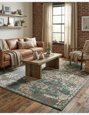 Green Mojave Square Rug