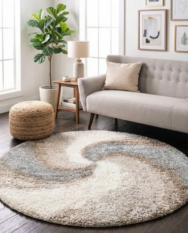  6' x 6' Soft Touch Shag Round Rug