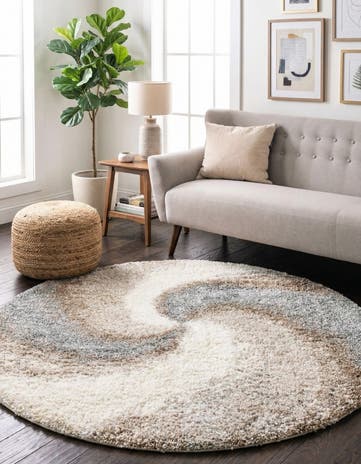 6' x 6' Soft Touch Shag Round Rug