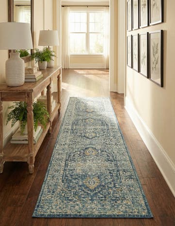 Navy Blue Stockholm Runner Rug