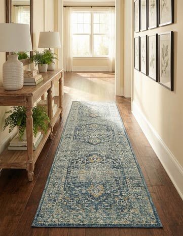 Navy Blue Stockholm Runner Rug