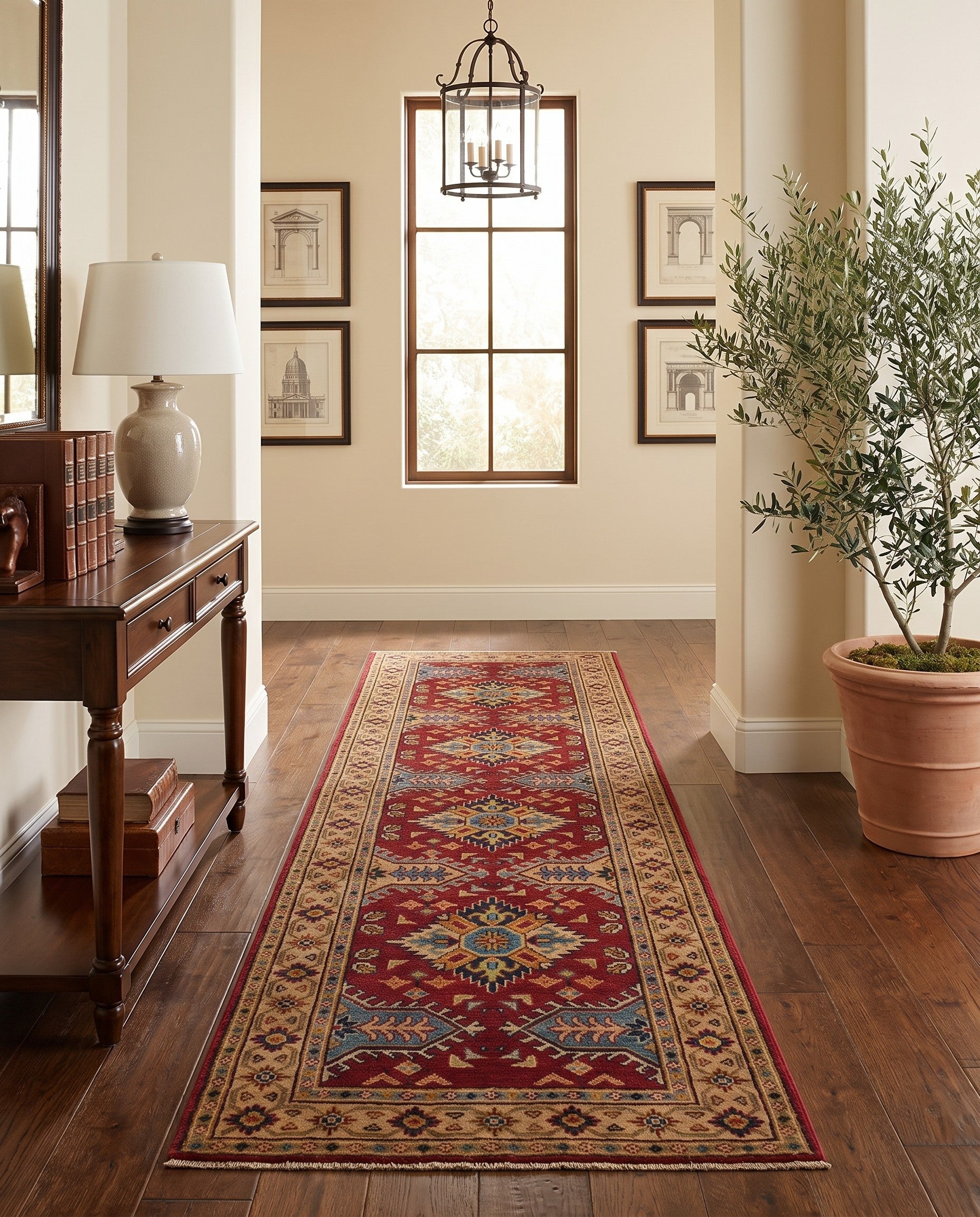 2' 10 x 9' 5 Hand Knotted Kazak Runner Rug