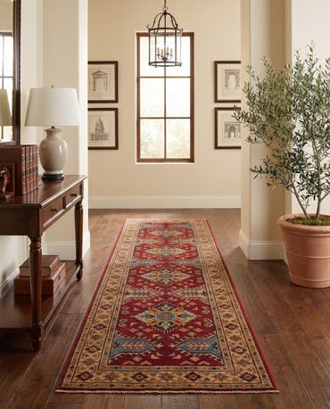  2' 10 x 9' 5  Hand Knotted Kazak Runner Rug