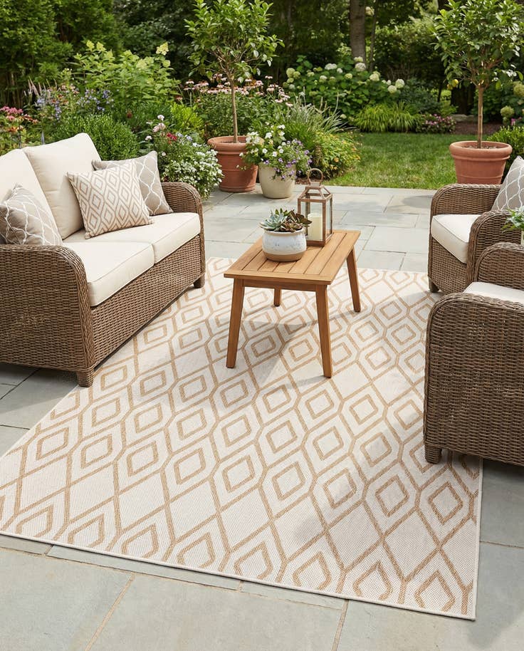Detail image of 5' 3 x 8' Easy-Clean Jill Zarin Turks and Caicos Indoor / Outdoor Rug