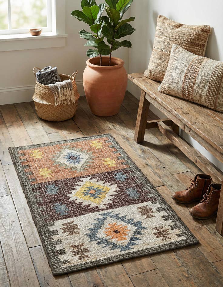 Detail image of  2' x 3' 1  Hand Woven Kala Handwoven Jute Rug