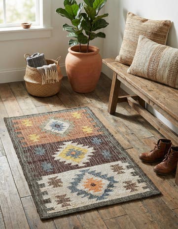 2' x 3' 1 Hand Woven Kala Handwoven Jute Rug