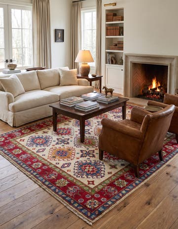 5' x 6' 10 Hand Knotted Kazak Rug