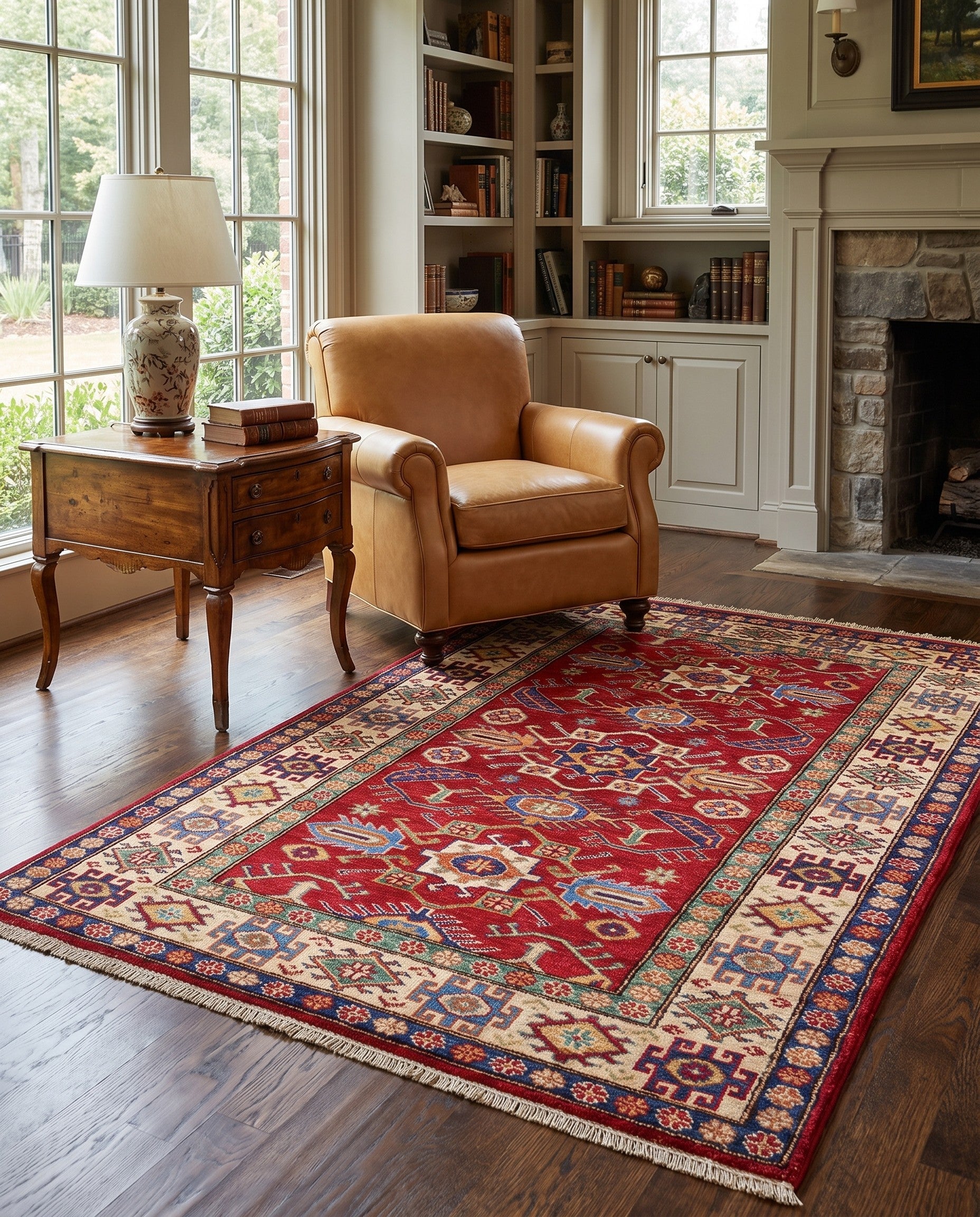 3' 3 x 5' 5 Hand Knotted Kazak Rug