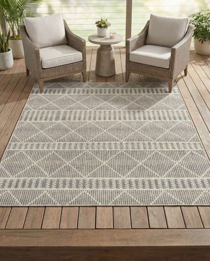 6' x 6' Easy-Clean Lattice Indoor / Outdoor Square Rug