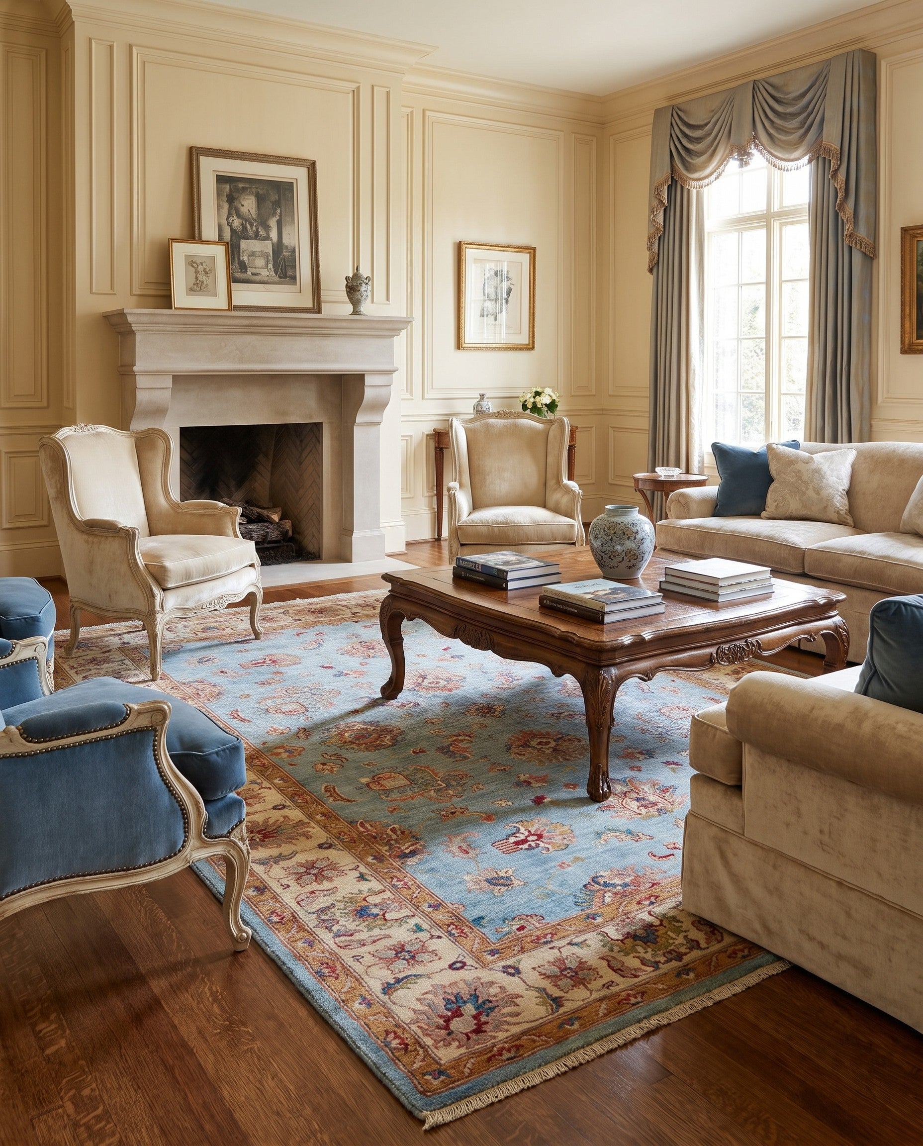 5' 9 x 8' 4 Hand Knotted Ziegler Rug